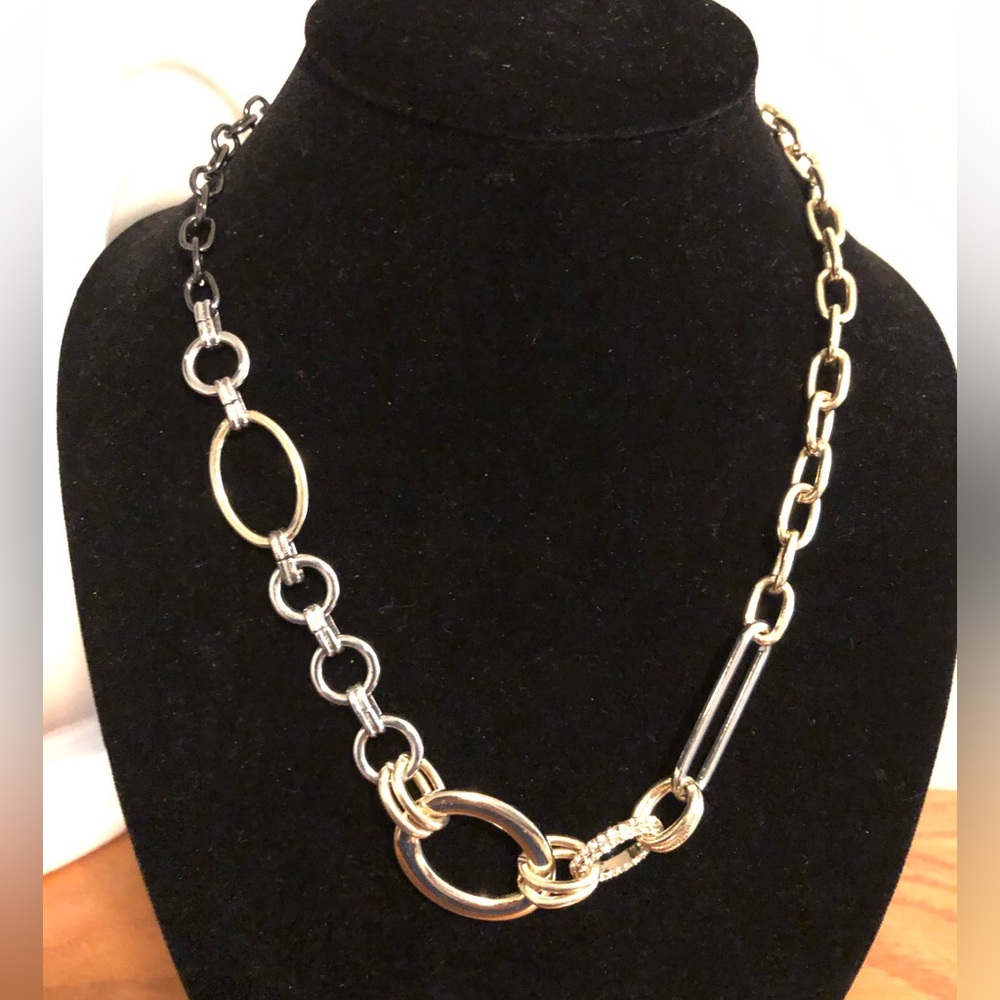 RJ GRAZIANO - Mixed‎ Metal Multicolored Chain Link Necklace 18" to 21"